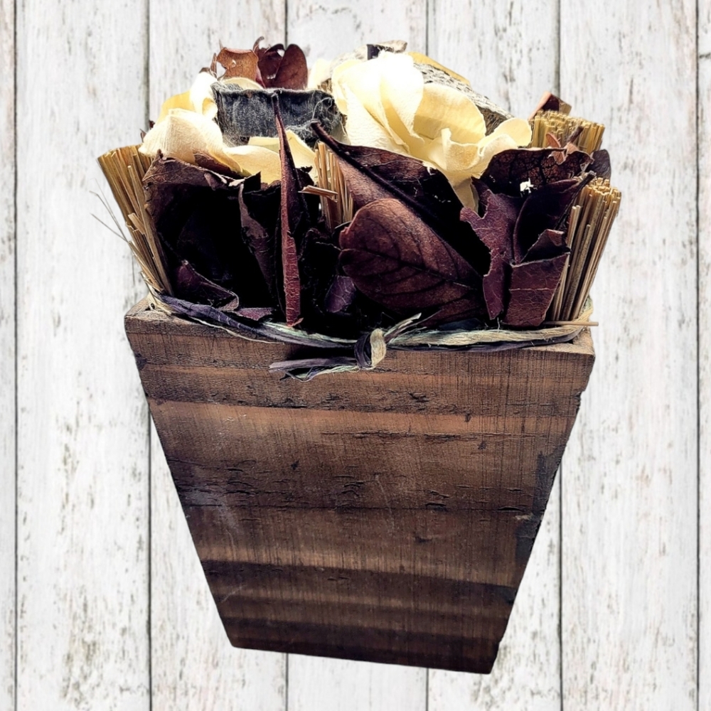 Modern Farmhouse Faux Flower Wood Decor
